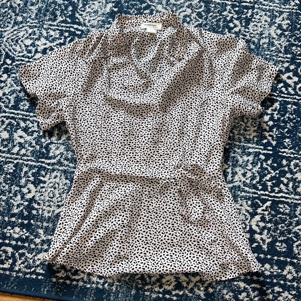 Wrap Shirt Sleeve Blouse